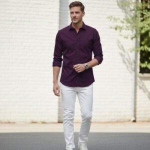 Purple Formal Slim Fit Shirts