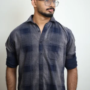 Corduroy Indigo Check Shirt